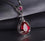 Water-drop Red Created Ruby Pendant with 925 Sterling Silver Chain