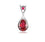 Water-drop Red Ruby Pendant with 925 Sterling Silver Chain